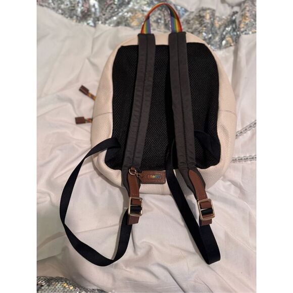 coach charlie white backpack Disney X F72816 Medium In Signature Canvas With  Balilene Fabric Liningadjustable Straps Outside Zip Pocket12 (L) X 14 34 (H) X 5 (W) Coach rainbow pride white leather